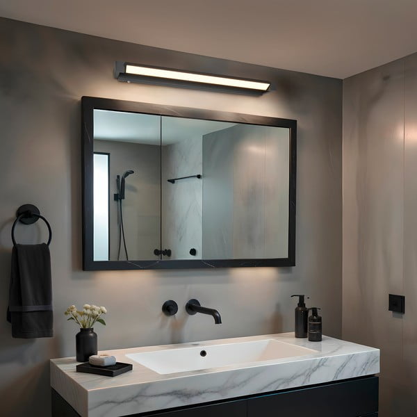 Matēti melna LED sienas lampa Fabrizio – Trio-image-1