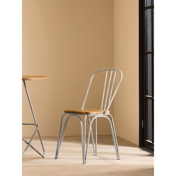 Pelēks/dabīga toņa gobas masīvkoka pusdienu krēsls District – Premier Housewares-image-1