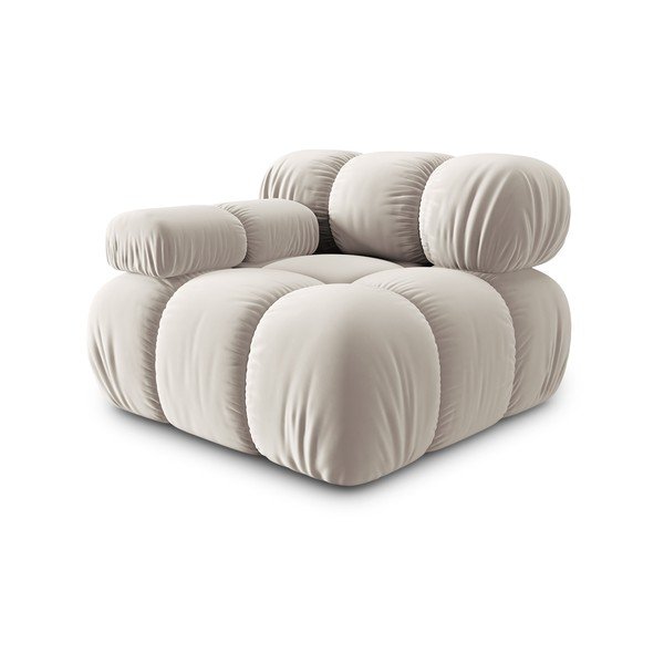 Bēša samta modulārā dīvāna daļa (ar kreiso stūri) Bellis – Micadoni -image-3