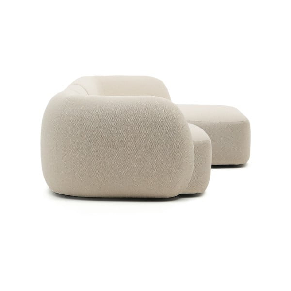 Krēmkrāsas stūra dīvāns no šenila auduma (ar labo stūri/ar zvilni) Martina – Kave Home-image-3