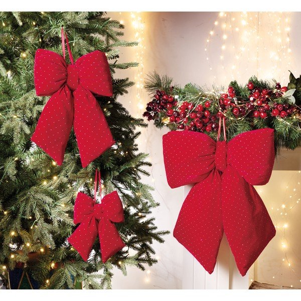 Tekstila Ziemassvētku piekaramais rotājums 28 cm Ribbon – Brandani-image-1