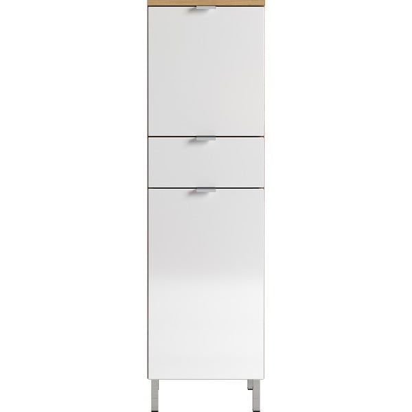 Balts skapis ar ozolkoka dekoru Germania Mauresa, augstums 120 cm-image-1