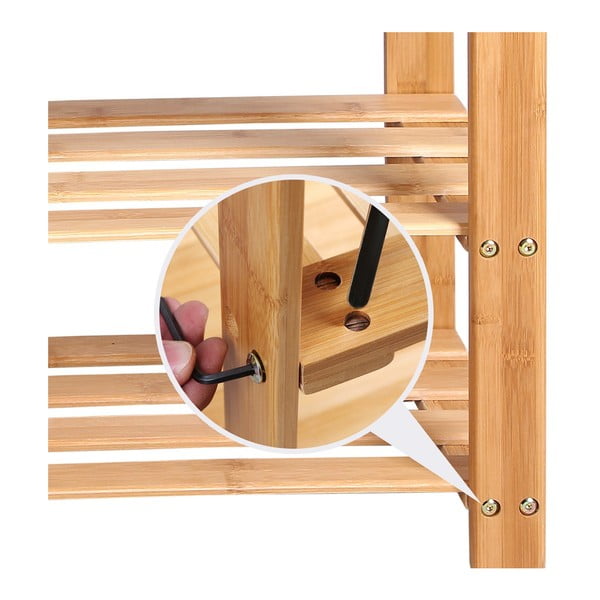 Bambusa plaukts 8 apavu pāriem Songmics, platums 90 cm-image-2