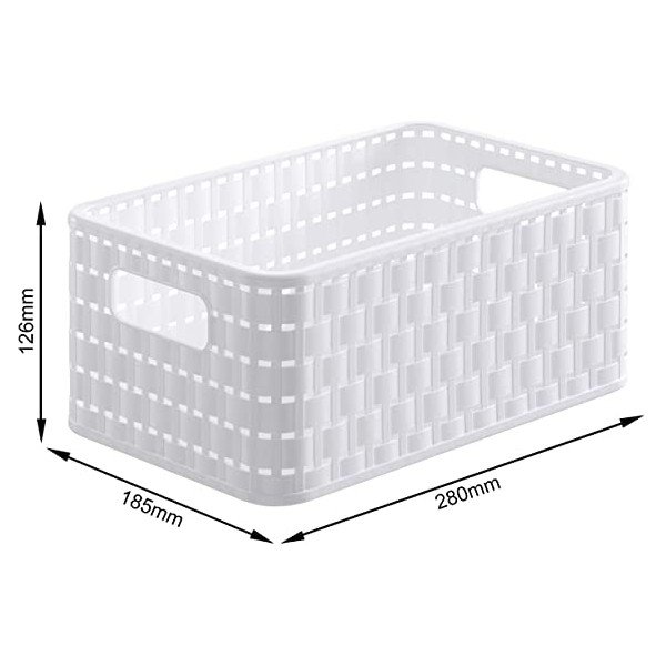 Balts pārstrādātas plastmasas uzglabāšanas grozs Country – Rotho-image-2