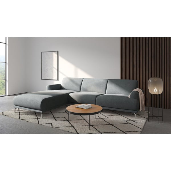 Gaiši pelēks stūra dīvāns MESONICA Puzo, kreisais stūris-image-1