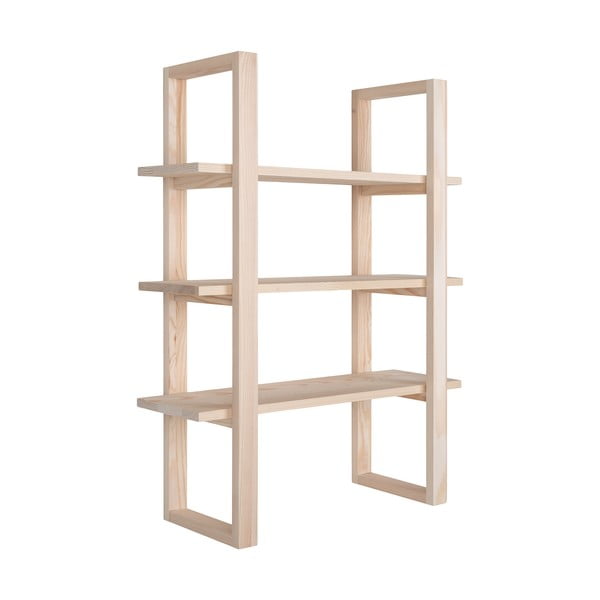 Dabīga toņa daudzlīmeņu paulonijas masīvkoka sienas plaukts 48 cm Santiago – House Nordic-image-3