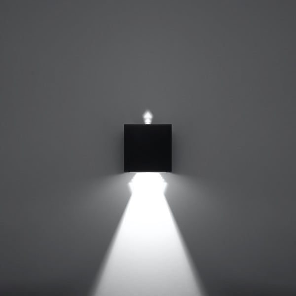 Melna LED sienas lampa Pinio – Sollux-image-4