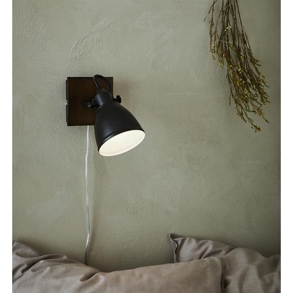 Melna sienas lampa Markslöjd Native, augstums 18,5 cm-image-2