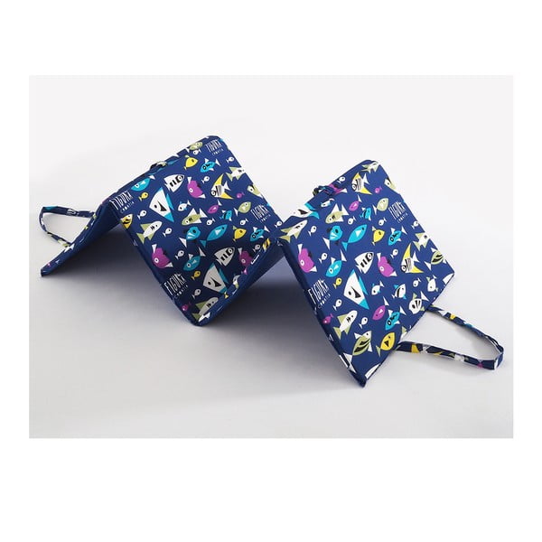 Zils dārza sēdekļa spilvens zviļņiem 49x137 cm   Fishes – B.E.S.-image-1