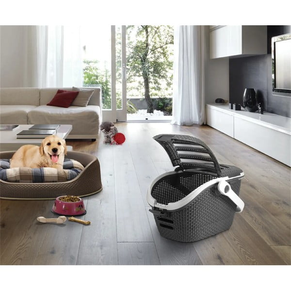 Tumši pelēka pārvadāšanas kaste mājdzīvniekiem Curver-image-1