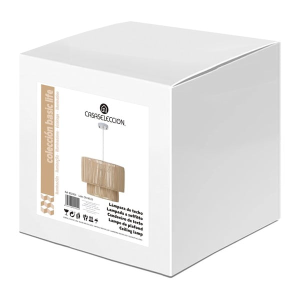 Dabīga toņa rotangpalmas griestu lampa ar rotangpalmas abažūru ø 38 cm Natural Way – Casa Selección-image-3