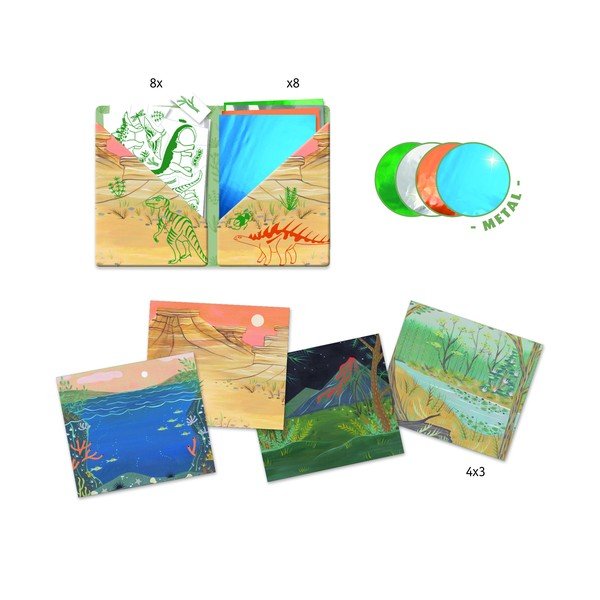 Mākslas komplekts ar 4 attēliem Djeco Dinosaurs-image-3