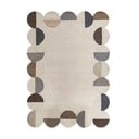 Pelēkbēšs ar rokām darināts vilnas paklājs 200x290 cm Mia Scallop Frame – Flair Rugs