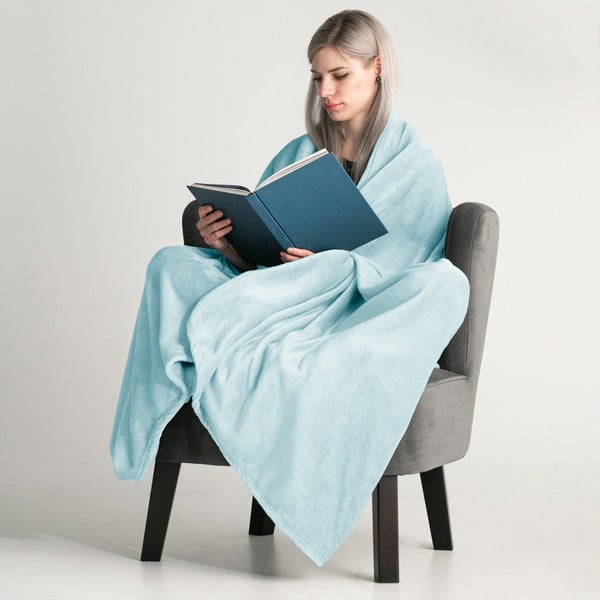 Gaiši zila mikrošķiedras sega DecoKing Mic, 160 x 210 cm-image-1