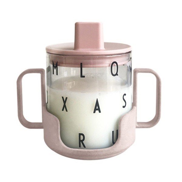 Rozā bērnu krūze Design Letters Grow With Your Cup