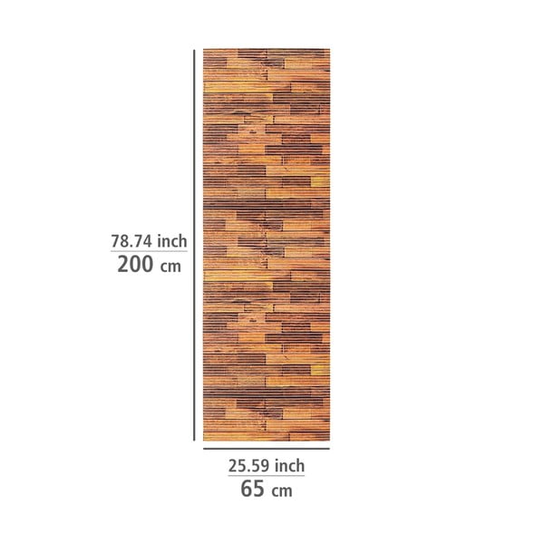 Brūns plastmasas vannas istabas paklājs 65x200 cm Lambris – Wenko-image-3