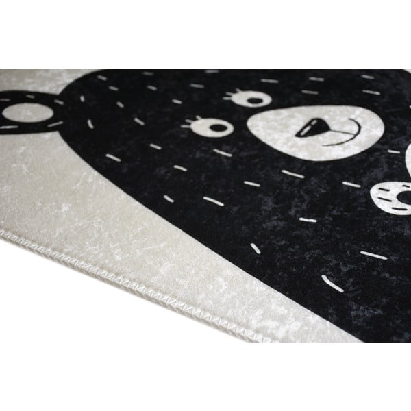 Melnbalts mazgājams bērnu paklājs 80x120 cm Bear Family – Vitaus-image-2