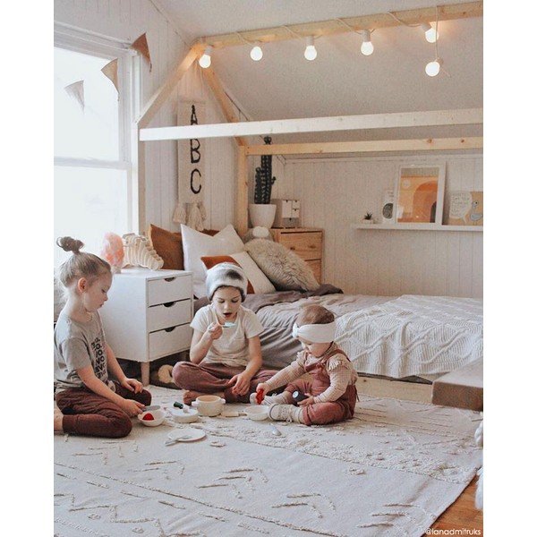 Balts mazgājams/ar rokām darināts kokvilnas paklājs 140x200 cm Tribu Natural – Lorena Canals-image-1