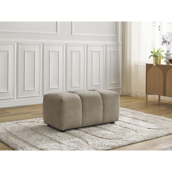 Bēšs kāju soliņš no šenila auduma Roxelane – Bobochic Paris-image-1