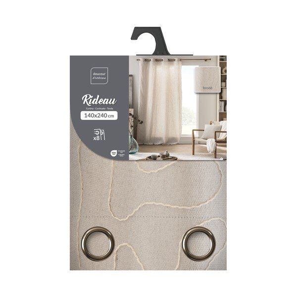 Dabīga toņa aizkars 140x240 cm Cirana – douceur d'intérieur-image-3