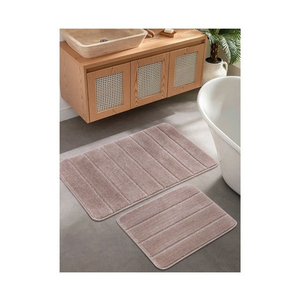 Brūni vannas istabas paklājiņi (2 gab.) 50x80 cm Yeni Cizgli – Foutastic-image-1