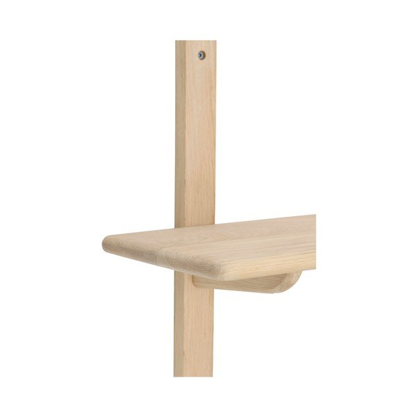 Gaiša dabīga toņa daudzlīmeņu ozola masīvkoka sienas plaukts 70 cm Albin – Ellos Home-image-3