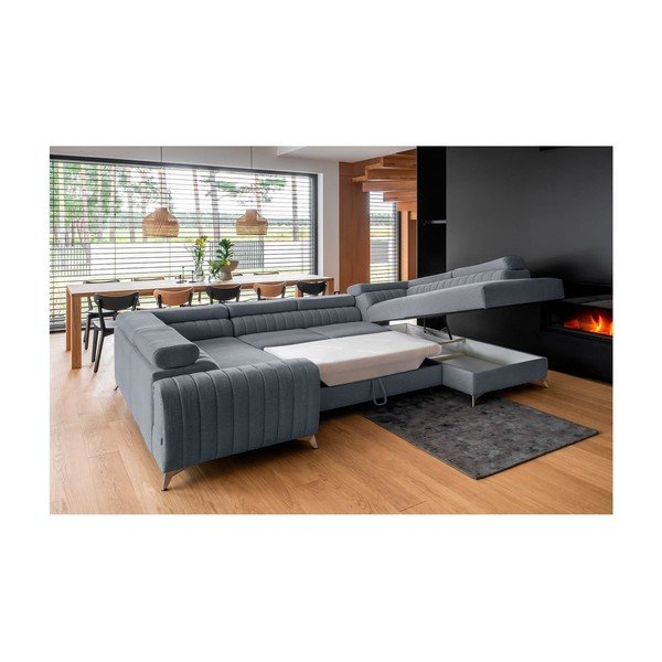 Zils salokāms/ar uzglabāšanas vietu stūra dīvāns (ar labo stūri/U veida) Louis – ELTAP-image-4