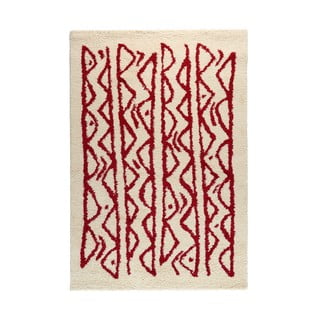 Krēmkrāsas un sarkans paklājs Bonami Selection Morra, 140 x 200 cm