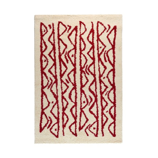 Krēmkrāsas un sarkans paklājs Bonami Selection Morra, 120 x 180 cm