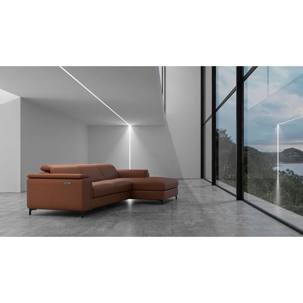 Konjakbrūns ādas stūra dīvāns (labais stūris) Brito – MESONICA-image-1