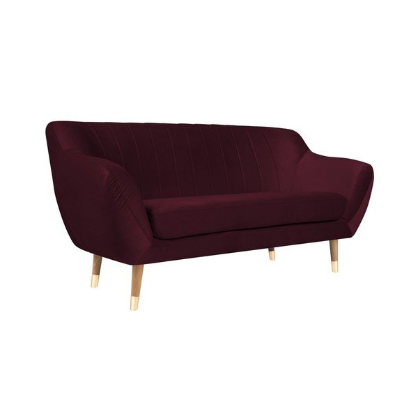 Mazzini Sofas Benito bordo krāsas samta dīvāns, 158 cm-image-2