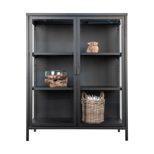 Melna metāla vitrīna 80x101,5 cm Brisbane – House Nordic-image-4