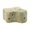 Zaļš bērnu pufs no buklē/šenila auduma Terrazzo Cloud – Wigiwama