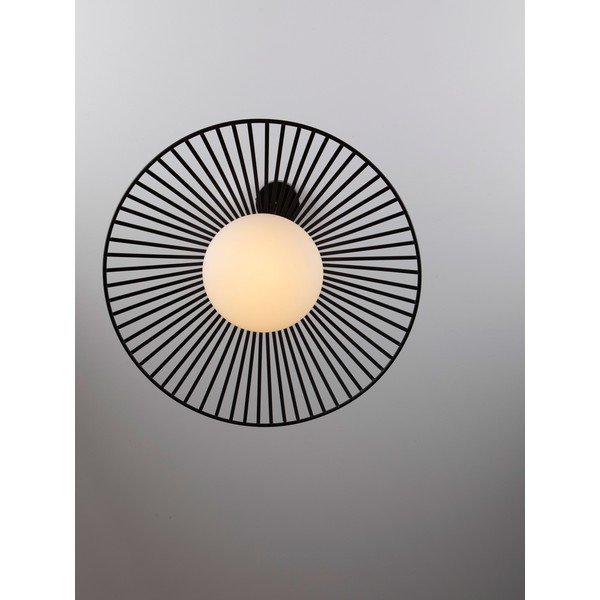 Matēti melna metāla LED piekaramā lampa ar stikla abažūru ø 50 cm Brume – Nova Luce-image-2