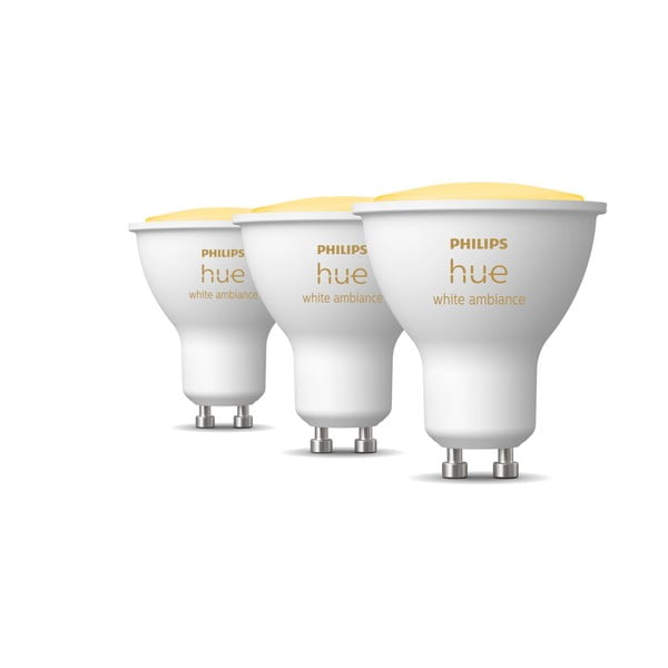 LED spuldzes (3 gab.) ar GU10 spuldžu ietveri, 4 W White ambiance – Philips Hue-image-1