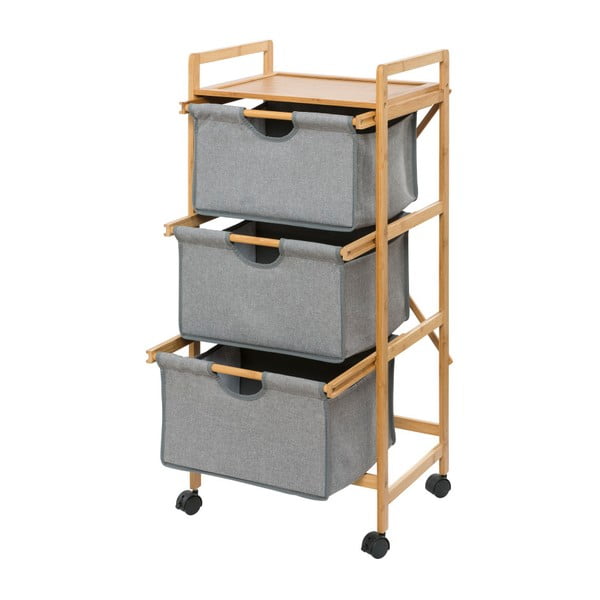 Pelēks/brūns bambusa vannas istabas plaukts 44x96 cm Bahari – Wenko-image-2