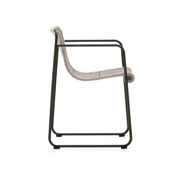 Dūmakaini zaļš metāla dārza krēsls Maurina – Kave Home-image-3