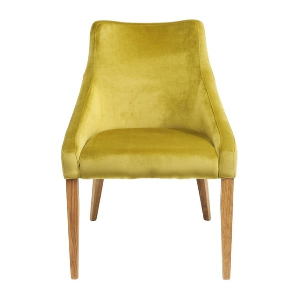 Dzeltens krēsls ar dižskābarža koka kājām Kare Design Mode