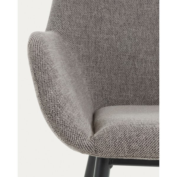 Pelēks polsterēts ēdamistabas krēsls Konna – Kave Home-image-4