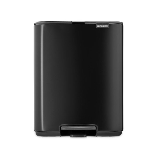 Matēti melna tērauda atkritumu tvertne ar pedāli 12 l Bo – Brabantia-image-4