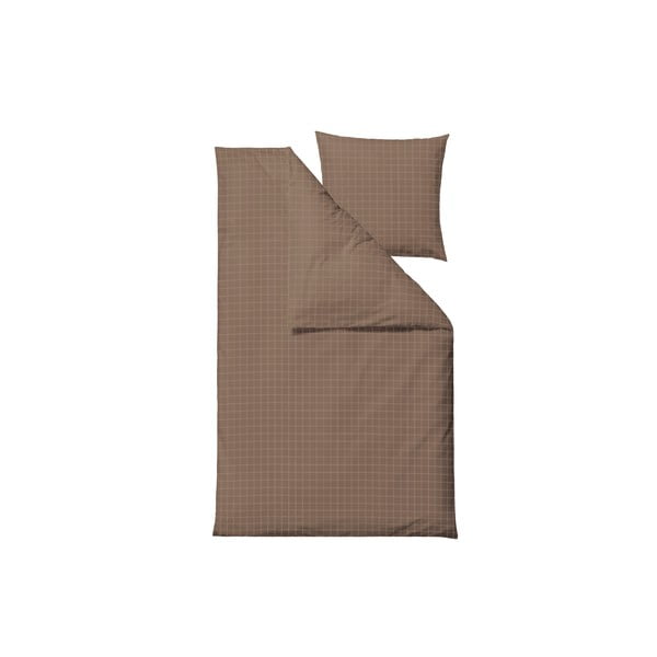Brūna vienguļamā damasta gultas veļa 140x200 cm Clear – Södahl-image-1
