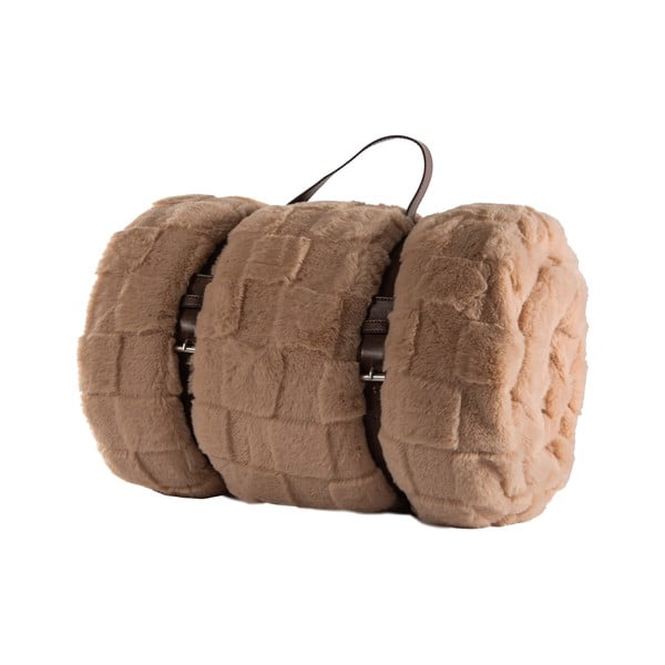 Brūns mikroplīša pleds 150x200 cm Rava – Tiseco Home Studio-image-4