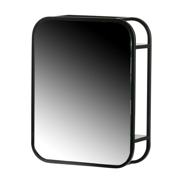 Spogulis melnā metāla rāmī WOOOD Olivia, 45 x 35 cm