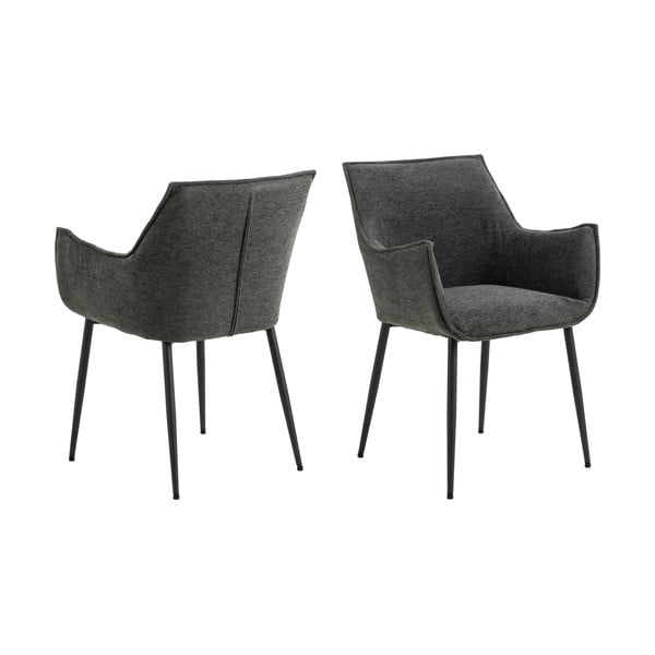 Tumši pelēks polsterēts ēdamistabas krēsls Bonita – Actona-image-3