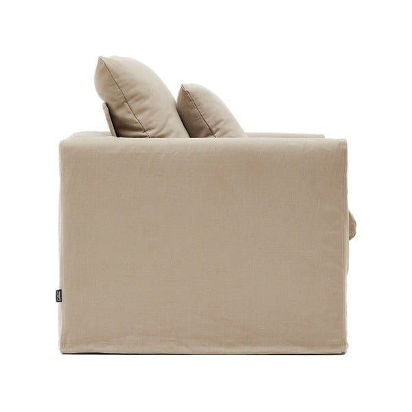 Bēšs lina atpūtas krēsls Nora – Kave Home-image-3