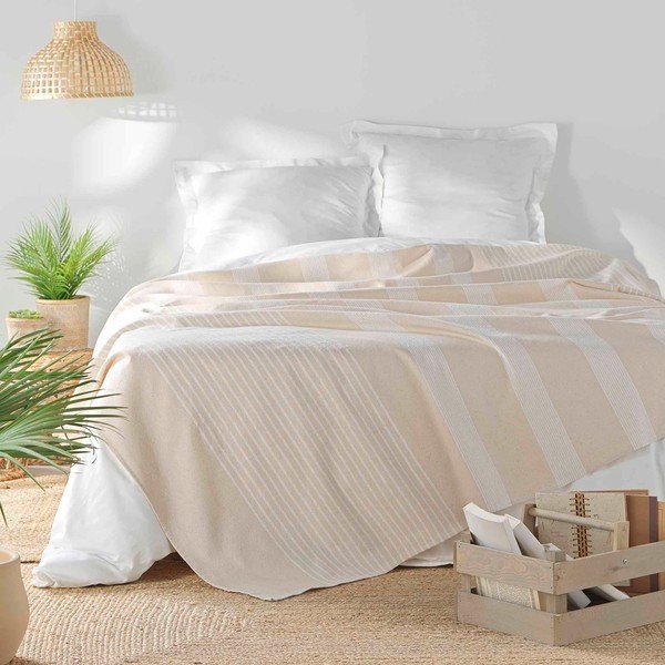 Bēšs gultas pārklājs 220x240 cm Adele – douceur d'intérieur-image-1