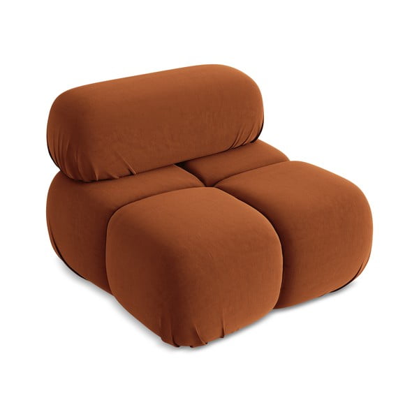 Oranža samta (vidējā moduļa) modulārā dīvāna daļa Lokua – Makamii-image-2