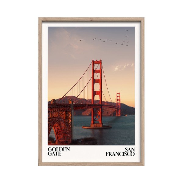 Drukāta glezna ar rāmi 50x70 cm Golden Gate – Styler