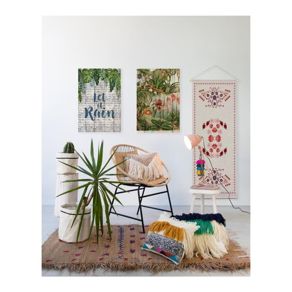 Sienas rotājums no priedes koka Madre Selva Jungle Flowers, 60 x 40 cm-image-1