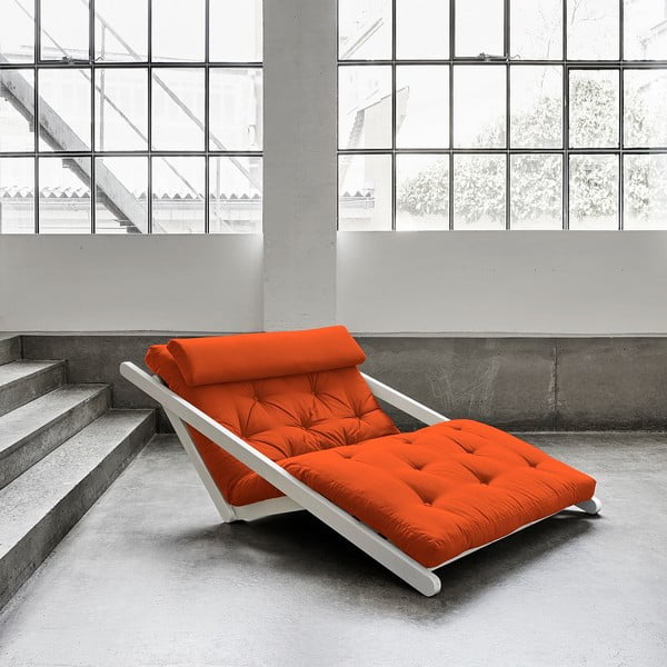 Karup Figo atpūtas krēsls, balts/apelsīnu krāsā, 120 cm